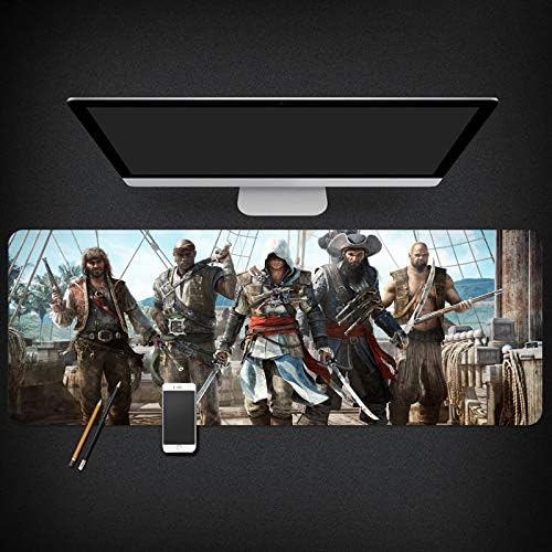 IGIRC Mouse Mat Assassin's Creed 900x400mm Extra Large Mouse Pad,Gaming Mousepad, Anti-slip Natural Rubber Gaming Mouse Mat with 3mm Locking Edge, A