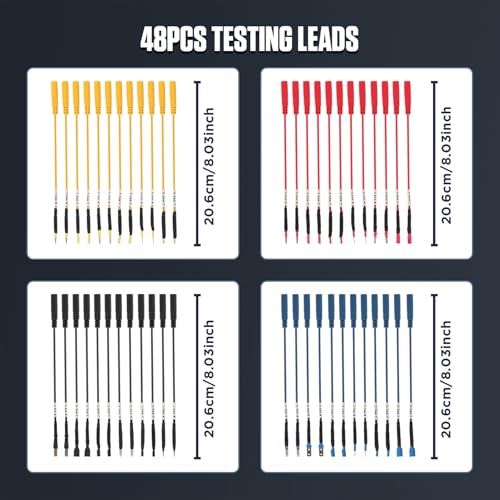Image of 68PCS Automotive Circuit Test Leads Kit,Multimeter Terminal Test Leads Kit,Test Leads,Standard Probes,Alligator Clip,Banana Plug Adapters,SRS Connector