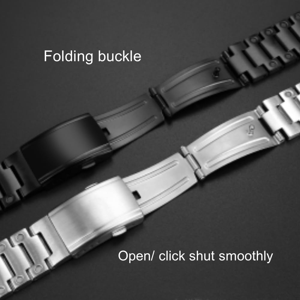 Stainless Steel Watch Band for Casio DW5600 / GWM5610 | Heavy-Duty Metal Replacement Strap | Fits Original 16mm DW5600 and GWM5610 Series