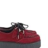 PMUEI Women's Platform Creeper,Ladies Trainer,Flat Wedge Shoes,Rocker Gothic Punk Style Footwear,Vegan Leather and Suede Lace-Up Shoes with D-Ring Eyelets(DRE-Bordo SUEDE-06) #2