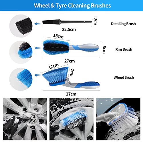 lesasas-Car-Cleaning-Kit-with-Storage-Bag-9L-Foldable-Bucket-Detailing-Brush-Set-9-Pcs-27cm-Short-Handle-Wheel-Brush-Microfiber-Wash-Mitt-Drying-Towel-for-Dust-Remove-and-Dirty-Rim-Washing-Blue