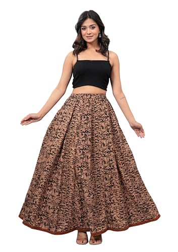 Image of Women's Rayon Printed Flared Skirt (Skirt87)