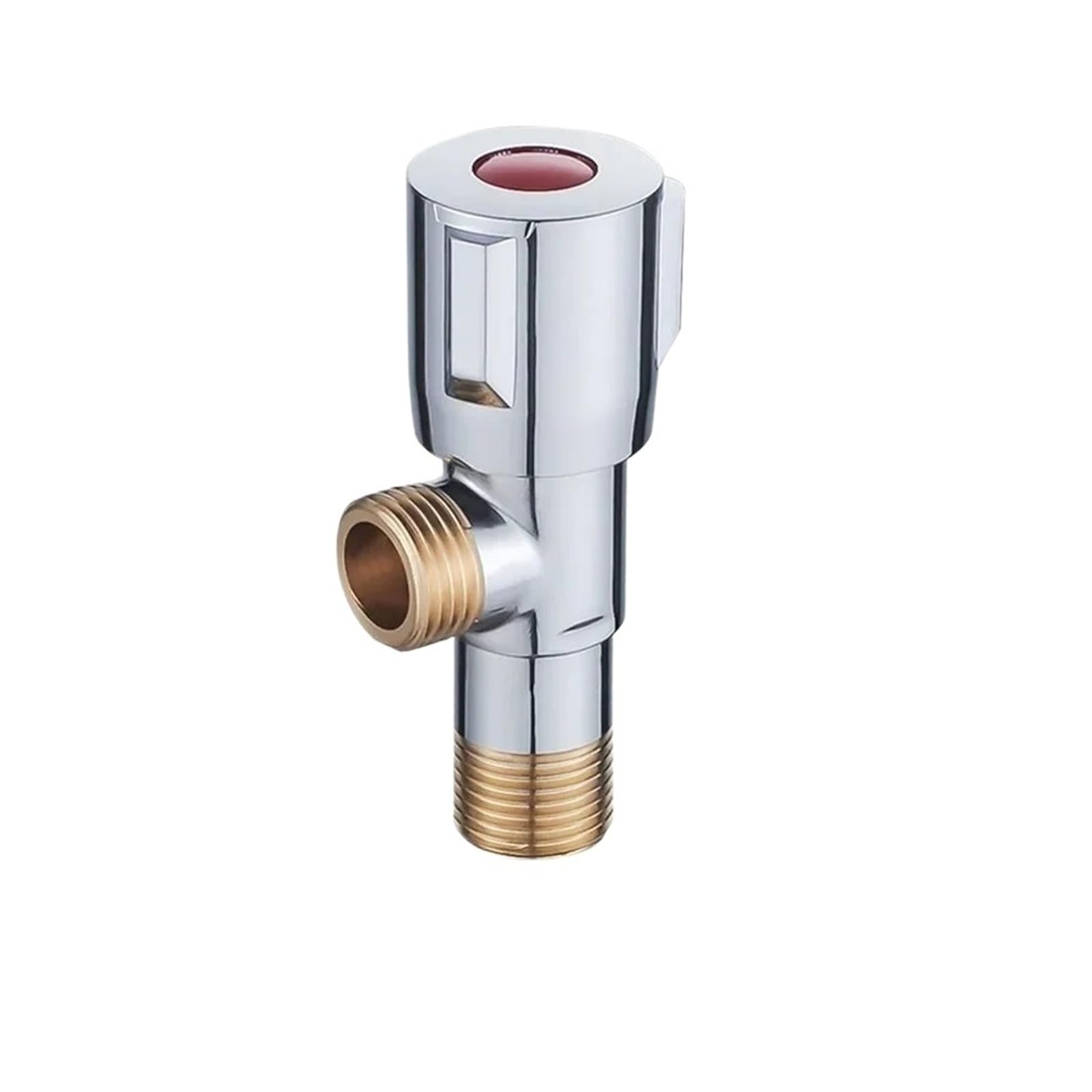 Bvhisehp Red 1/2 Thread Copper Angle Stop Valve Quick Open Hot Cold Water Control Valve For Bathroom Kitchen Toilet Sink(Red)