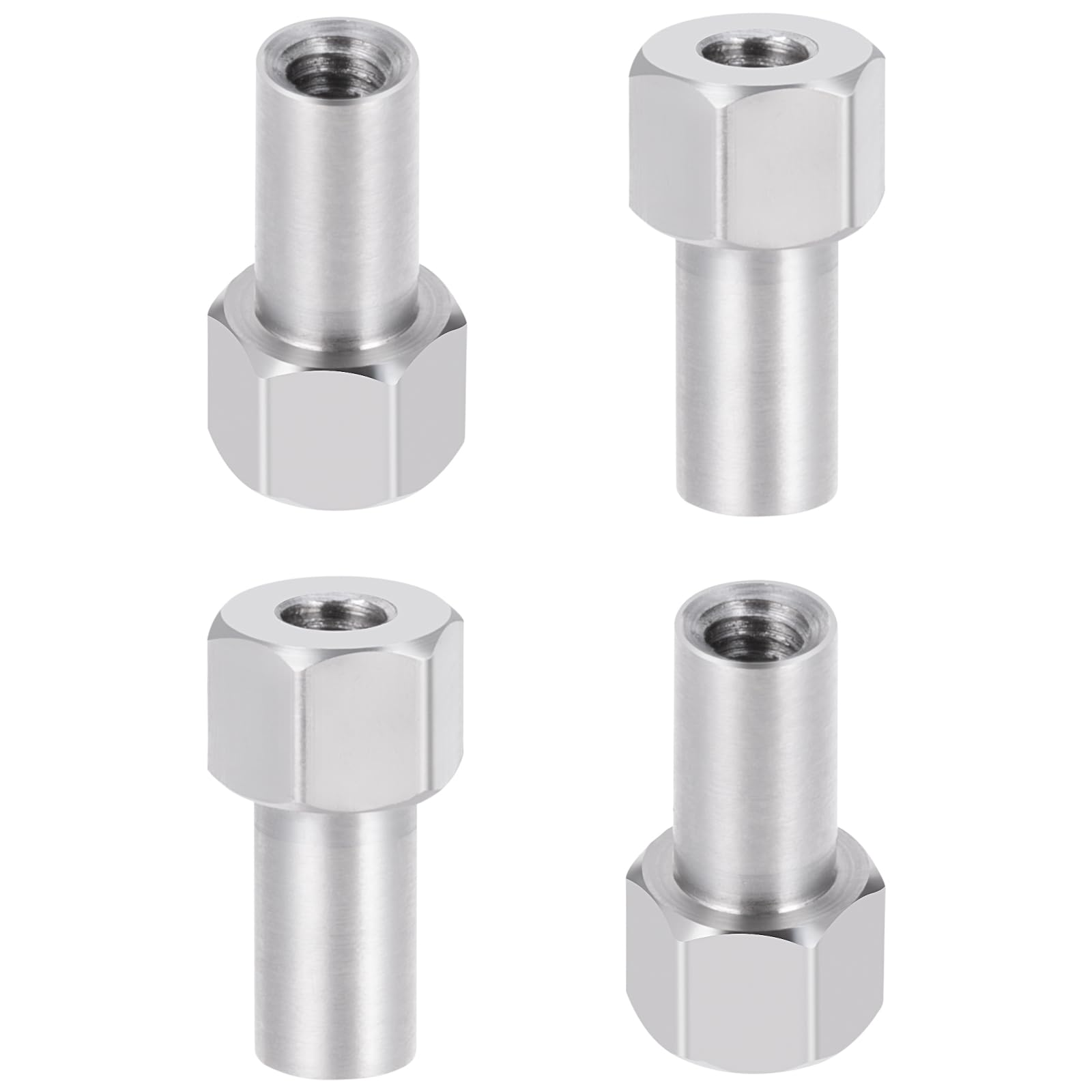 RCHUBAM 4PCS M2 Wheel Nuts Stainless Steel Wheels Cap Locking Hubs Hex Compatible with 1/24 Axial SCX24 RC Crawler Car, 2/3 / 5 mm Lower Length (+5 mm)