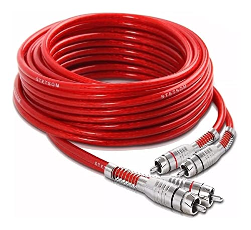 Cabo RCA 5m Stetsom Ouro - Blindagem Dupla - Cobre Puro - Ouro