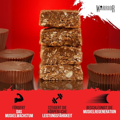 Warrior Raw Proteinriegel 12 x 75 g – Erdnussbutterpraline 12 Riegel, ballaststoffreich, mit Protein & Hafer… – Ansicht 4