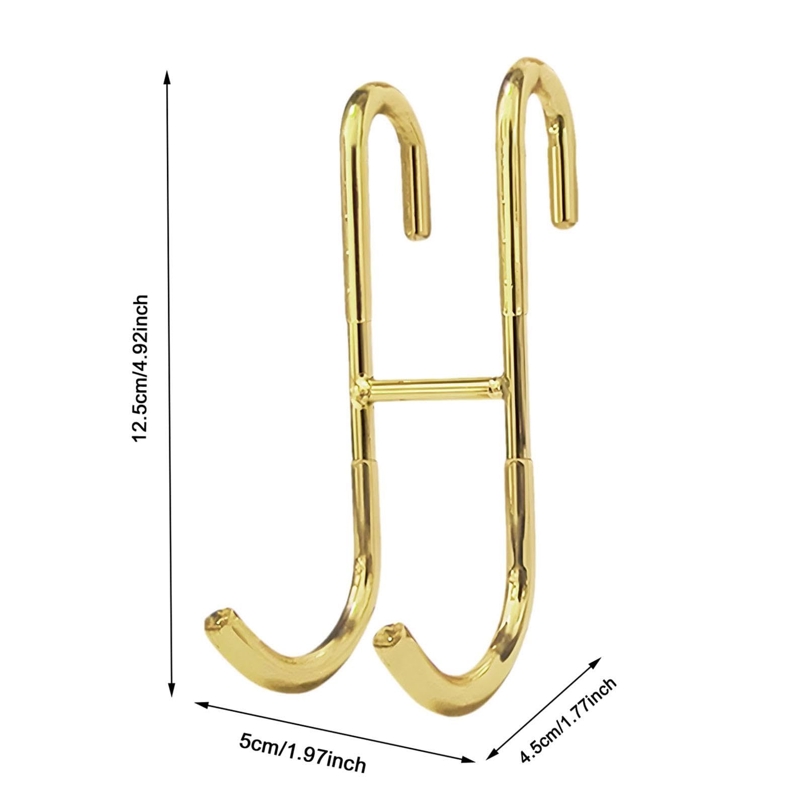 Sharplace Paquete de 2 Ganchos para Puerta de Ducha para Colgar, Decoración, Organizador, Percha, Toallero para Baño, Cocina, Bolso, Monedero, Albornoces, Oro