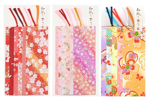 Amazon | 和紙かわ澄 友禅和紙 型染め しおり ブックマーカー 赤色系+