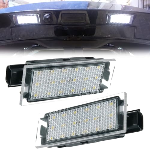 dunxunn 2Pcs LED Number Plate Lights Compatible with Renault Clio Megane Kadjar Kangoo Koleos Vel Satis Twingo Espace Laguna Master, Replacement for Smart Fortwo Forfour W453 Rear License Plate Bulb