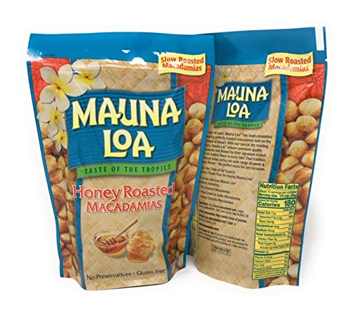 Mauna Loa Honey Roasted Macadamia Nut Value Pack 2 Bags! - Set of (2)10 Ounce Resealable Bags! Slow Roasted from Hawaii! Gluten Free! Preservative Free! Great Gift from Hawaii for Any Occasion!