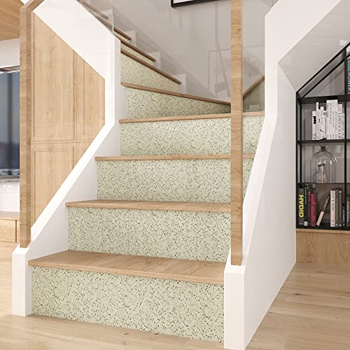 Varystyle 12"X12" Beige Terrazzo Tile Stickers Peel And Stick Floor Tile Waterproof Vinyl Flooring Stick On Wall Tile Self Adhesive Removable Decorative Bathroom Tile For Wall Backsplash Shower 5 Pcs #TOP6
