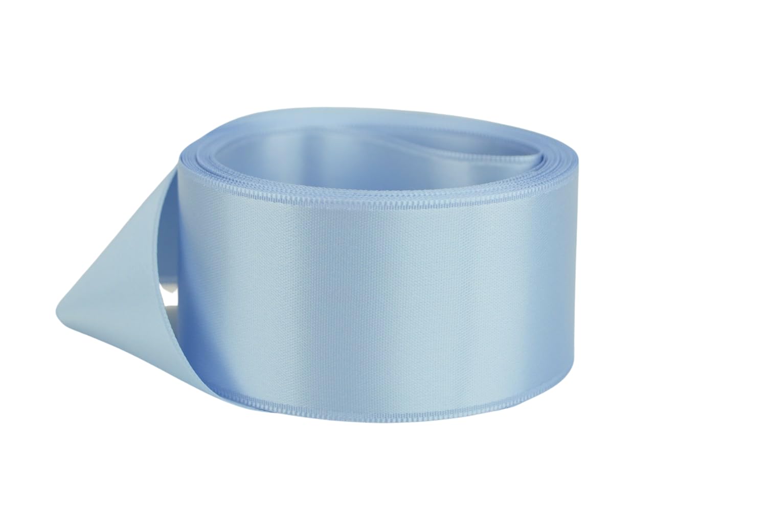 Ribbon Bazaar Double Faced Satin - Premium Gloss Finish - 100% Polyester Ribbon for Gift Wrapping, Crafts, Scrapbooking, Hair Bow, Decorating &amp; More - 1-1/2" Blue Bird 5yd Spool