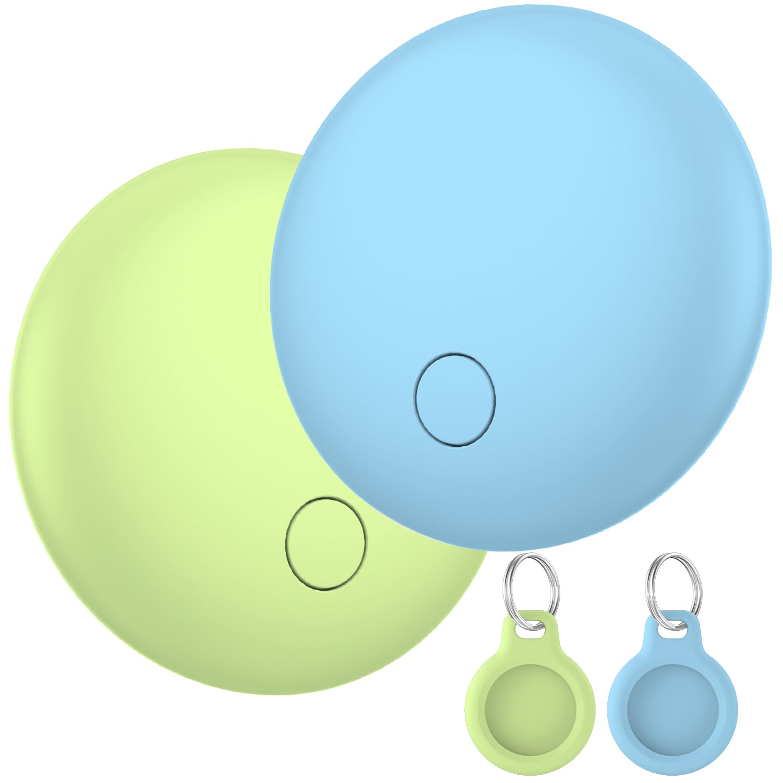 Smart AirTag Set di 2 pezzi, il cercachiavi funziona con l'app Find Me (solo iOS), localizzatore gps per chiavi, portafogli, segnale acustico forte, IP67 Air tag localizador (Blu e Verde)