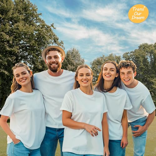 TransOurDream Heavyweight Cotton Blank T-Shirt, Short Sleeve Crew Neck Tee for Heat Transfer, Classic Fit Men's T-Shirts4