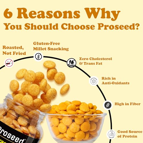 Image of Proseed Jowar Puffs (Cheese) | 150g x 3 Packs (Total 450g) | Slow Roasted & 100% Veg | No Refined Flour, Sugar & Trans-Fat | Gluten Free | No Palm Oil | Healthy Travel Friendly Millet Snacks