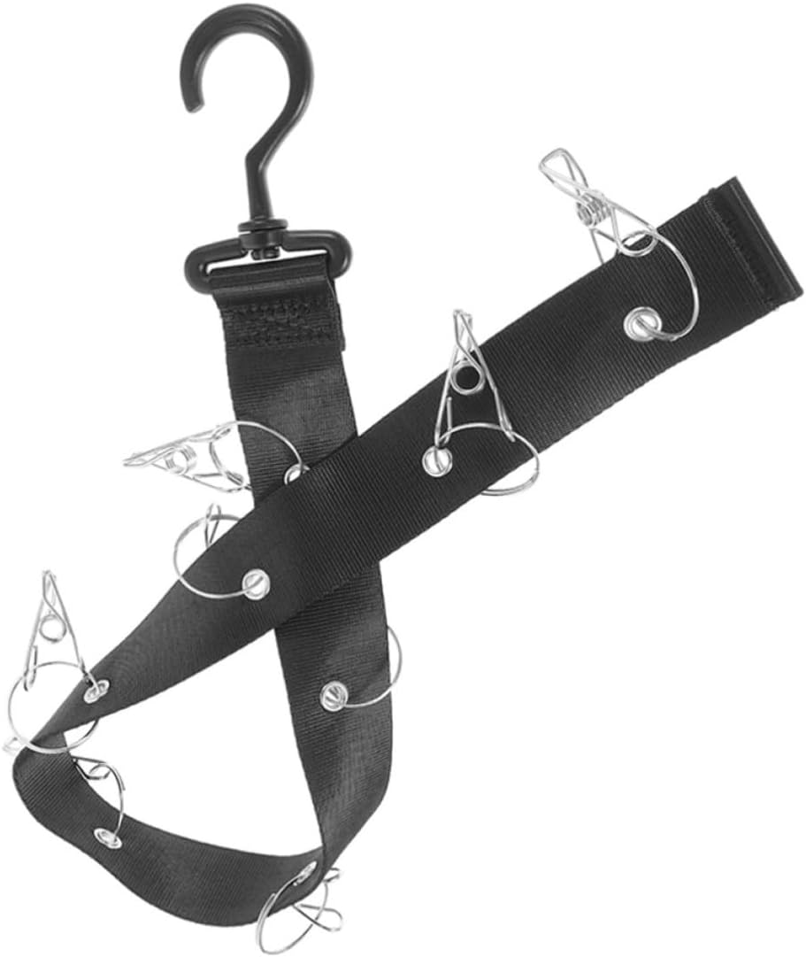 Portable Hanging Drying Strap for Hockey Gear, Black Oxford Cloth