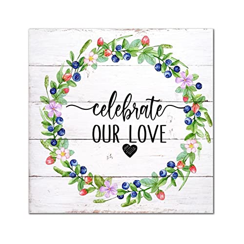 Cadeau de pendaison de crémaillère plaque en bois Celebrate Our Love pour la maison