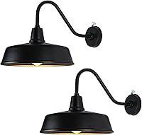 Vista 9 de Luces de granero de 21 pulgadas, iluminación de cuello de cisne para exteriores, luces exteriores negras del atardecer al amanecer, accesorios