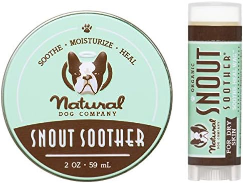 Natural Dog Company Snout Soother Bundle, Includes 2oz Tin + 0.15oz Stick, Dog Nose Balm for Chapped, Crusty and Dry Dog Noses, Organic, All Natural Ingredients, Packaging May Vary