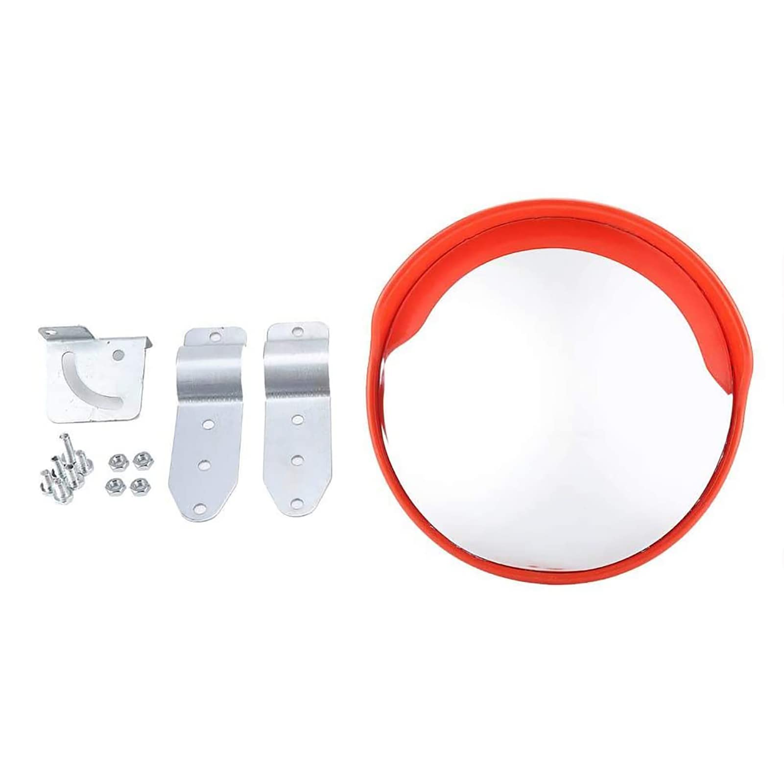 Specchio Stradale Convesso 45 cm, Specchio di Traffico Convesso Grandangolare del Vialetto con Staffa di Fissaggio, Elimina Angoli Ciechi Interni ed Esterni, per Strade, Magazzini, Garage e Negozi