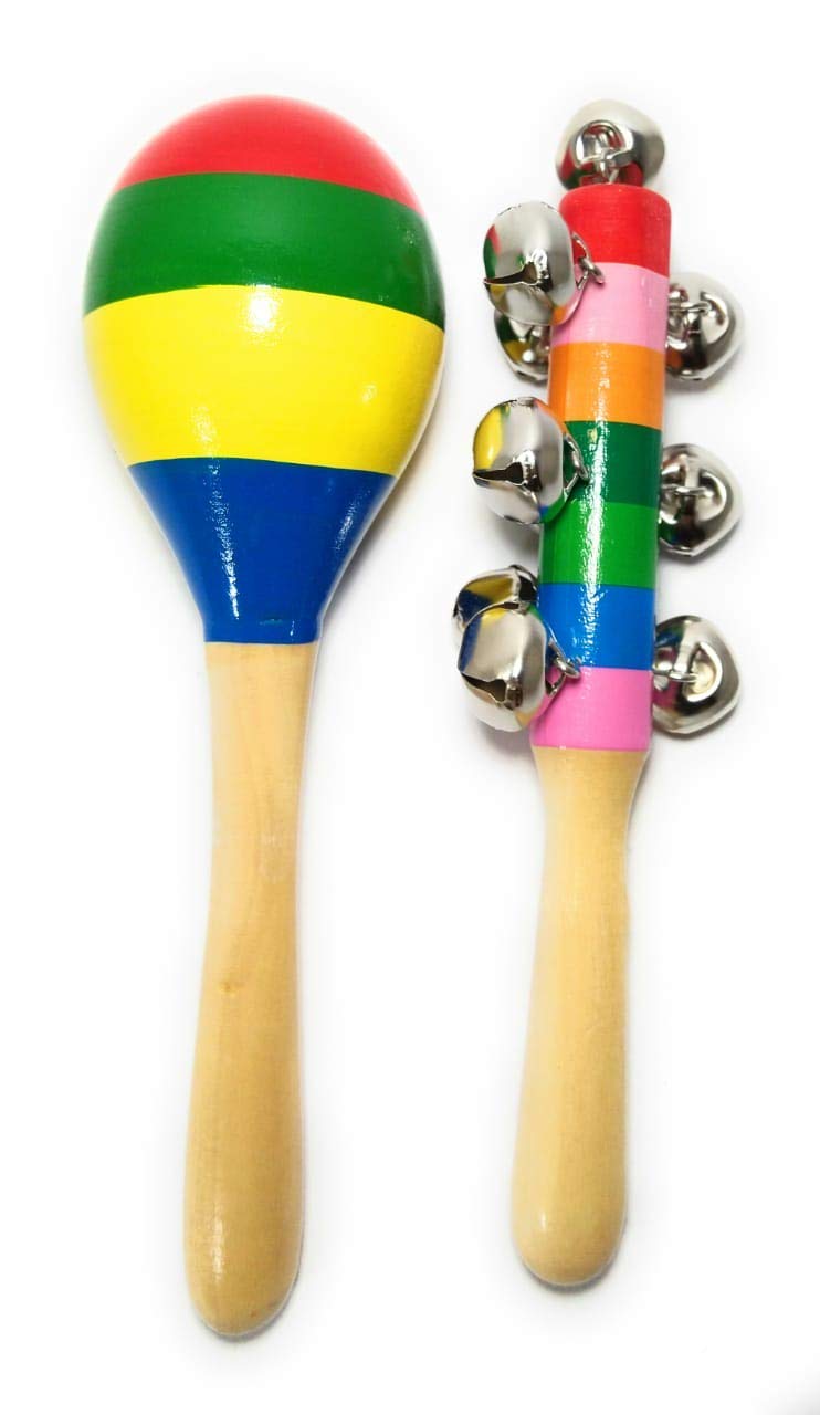 YAMKAY Wooden Wooden Rattle Toy for Baby Rattle Toy-Jingle Bell+Shaker Color May Vary Set of 2 (B08MFPKG42) Amazon Price History, Amazon Price Tracker