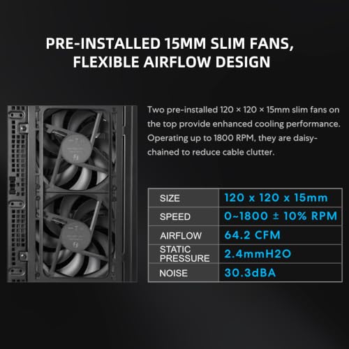 Image of Lian Li B4-mATX 21.3L PC Case, 358mm GPU, 360 AIO, 2 Slim Fans, Black Wood | 2 Pre-Installed 120mm Slim Top Fans, Supports 360mm AIO, 140mm ATX PSU, Horizontal /Vertical Setup, Small Form Factor (B4X-WD)