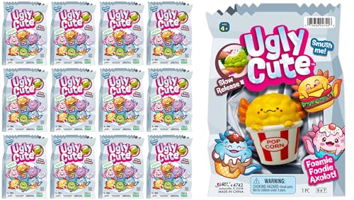 JA-RU Mini Foamie Axolotl Smushy Foodie (12 Axolotls Assorted) Ugly Cute Squishy Snack Toy for Boys & Girls. Slow Release Fidget for Kids, Teen, & Adult. Snaxolotl Collectible Party Favor. 4742-12