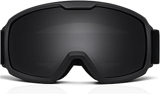 Ski Goggles for Men & Women – Anti-Fog Snowboard Goggles with Clear Lens, UV Protection, Helmet Compatible Snow Glasses for Adults & Kids – Black Snow Goggles for Skiing & Snowboarding