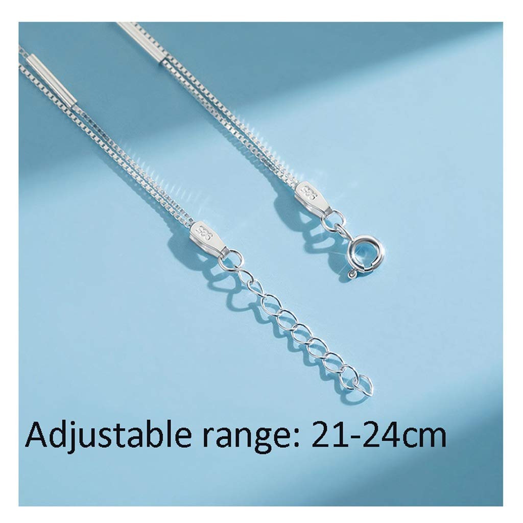 LNNSHX Armbänder S925 Sterling Silber Fußkettchen Damen Doppelschicht Fußkettchen Bare Silver Chain Fußzubehör für Freundin Frauen Fußkettchen