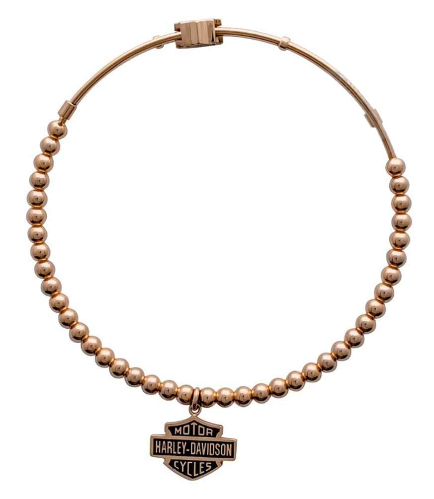 Women's Gold Tone B&S Beaded Bangle Bracelet, 7.5 in HSB0087-7.5