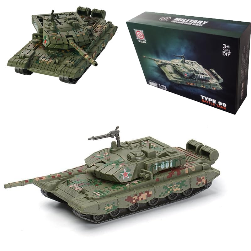 YINcrinx Type 99 Tank Building Blocks, China Tanks Military Building Toys, Military Model Building Blocks, Children's Toys, Military Combat Vehicles Hobby Collectibles