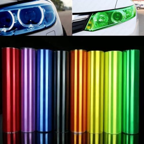 Image of DIYAH 12 X 48 Inches Self Adhesive Headlight, Tail Lights, Fog Lights Tint Vinyl Film (Dark Blue)