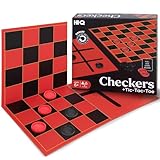HI-Q Checkers & Tic-Tac-Toe Board Game for Kids: Unleash The Fun with Interlocking Pieces & Foldable Design