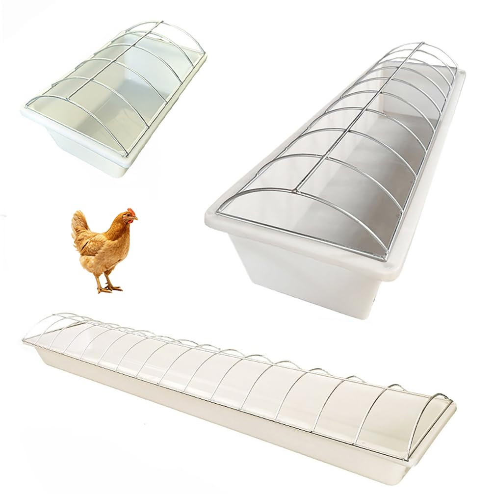 WYRNOBRX Duck Feeder Poultry Feeding Equipment Chicken Pigeon Duck Quail Feeder Waterer Small Chicken Feeders Livestock Feeding No Waste No Mess Outdoor Troughs,White/A/SET