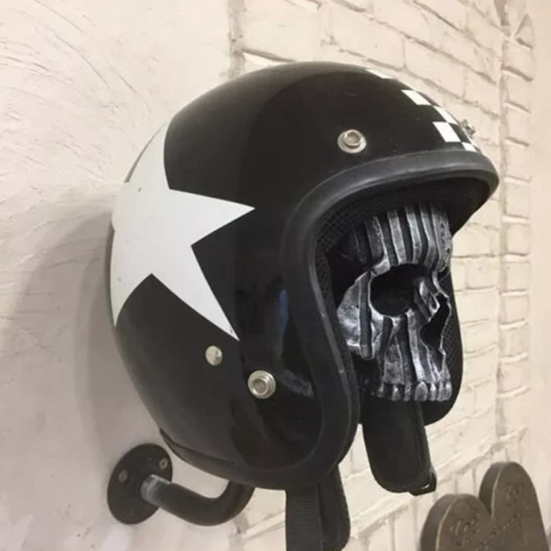 Portacasco A Parete A Forma Di Teschio - Decorativo E Funzionale, Per Motociclisti - Foto 2
