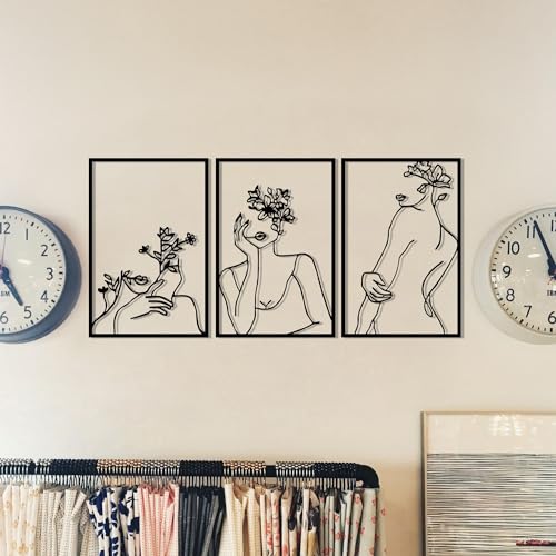 Art mural en métal noir 94x45cm pour décoration de maison moderne - 3