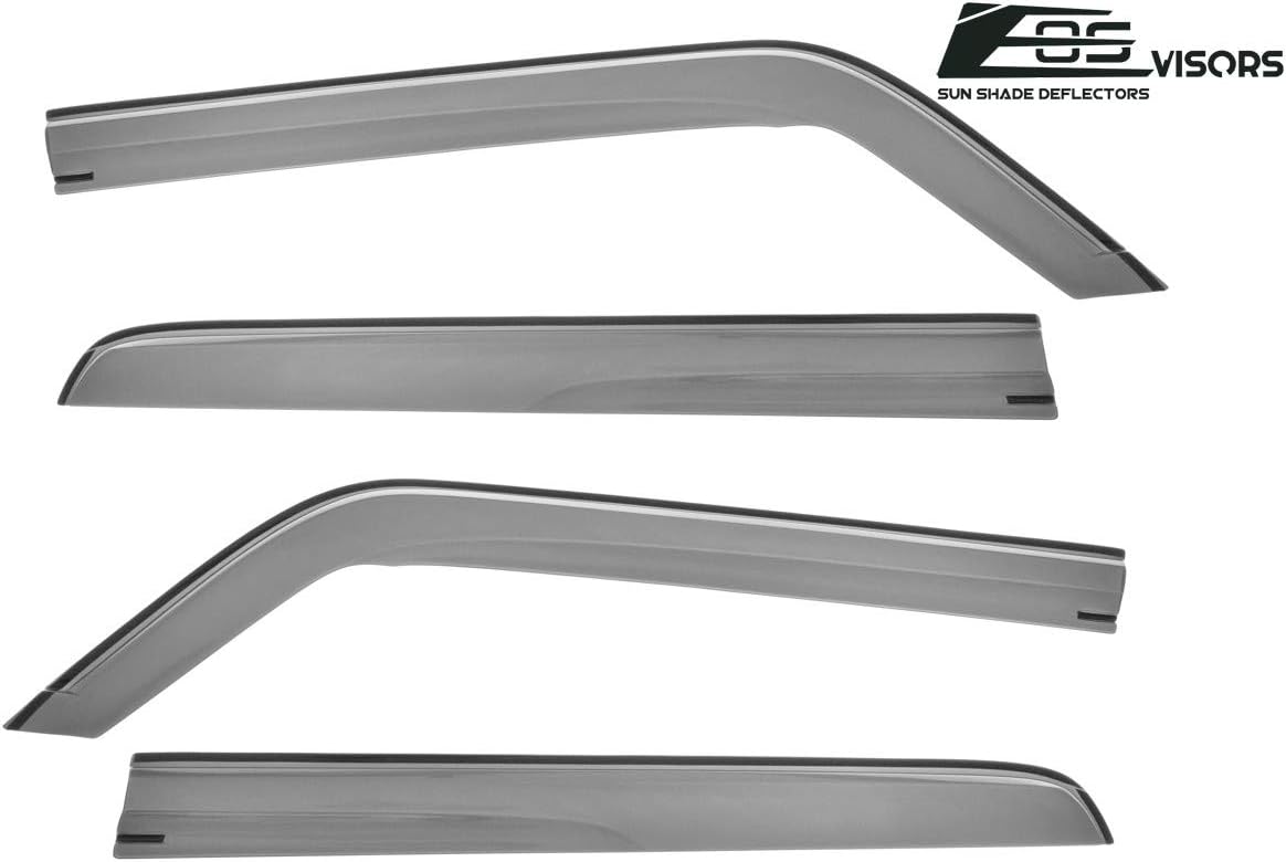 Replacement for 2008-2015 Scion xB | EOS Visors JDM Mugen Tape-On Style Smoke Tinted Side Vents Window Rain Guard Deflectors