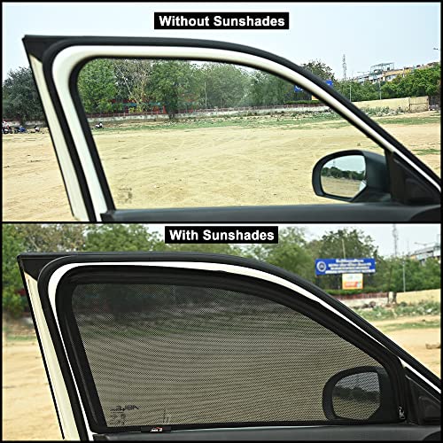 Image of Able Sporty Car Magnetic Sun Shade Curtains with Zipper for Maruti Vitara BREZZA Old Set of 4 Pcs