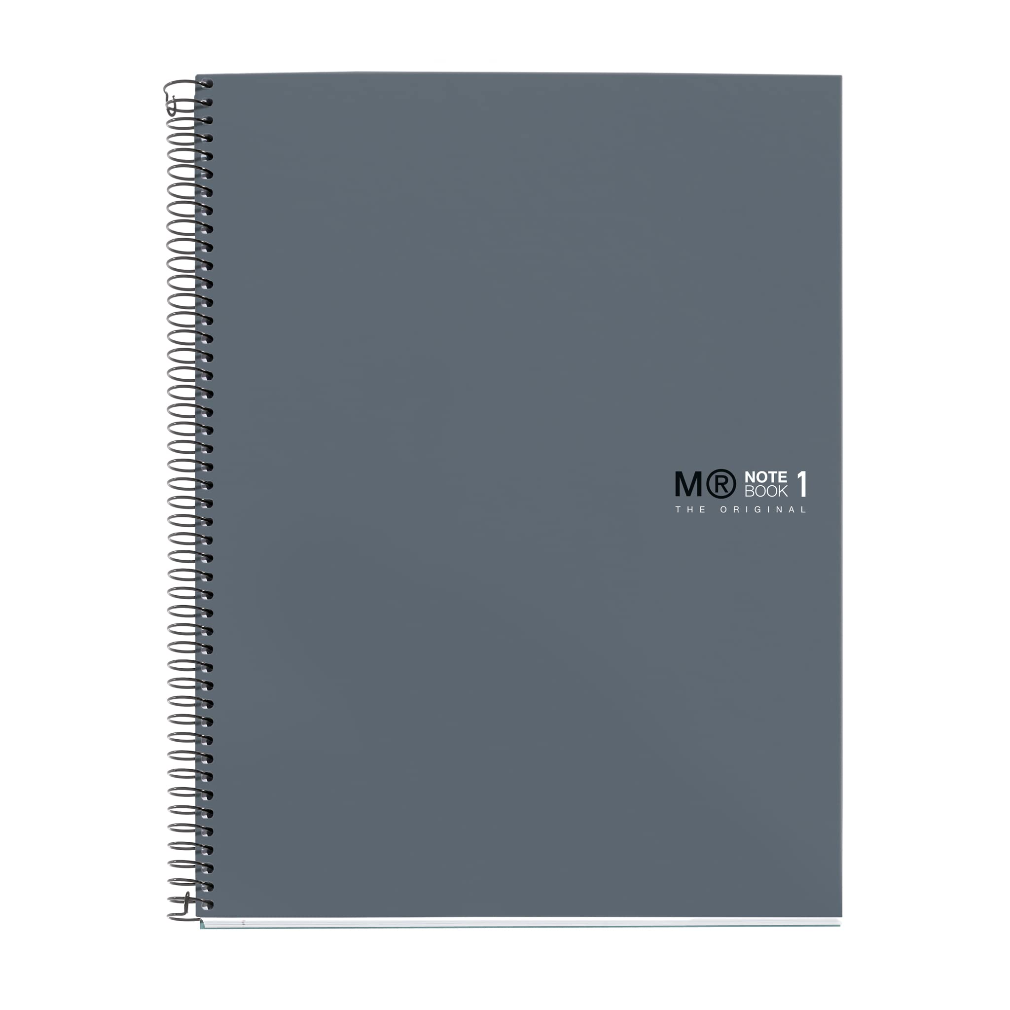 Miquelrius A4 Notebook The Original Colours Notebook 80 Sheets 90 g/m² 1 Stripe Horizontal Ruled 7 mm 4 Holes Hardcover Laminated Cardboard Graphite