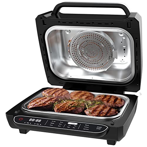 Geek Chef Indoor Grill & Air Fryer Combo,7-in-1 Smokeless Electric Countertop Griddle,with Removable Non-stick Grill Plate,6 Steak,6-Serving, Fast Hea