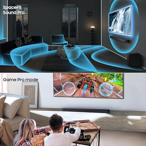 Image of Samsung 380 W True 3.1.2ch Soundbar with Dolby Audio | DTS Virtual:X | Q-Symphony | Center, Up-firing Speakers | HDMI ARC | Optical In | Bluetooth | USB | Wireless Subwoofer (HW-Q600F /XL, Titan Black)