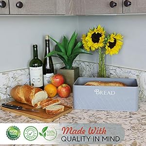 Baking & Beyond Space-Saving Bread Box with Bamboo Cutting Board Lid,13"x7.5"x5" for Kitchen Countertop, Bread Storage Container Holder, Bread Keeper Bin - Fresh Loaves Baking Beyond Space Saving Bread Box with Bamboo Cutting Board Lid13x75x5 for Kitchen Countertop Bread Storage Container Holder Bread Keeper Bin Fresh Loaves