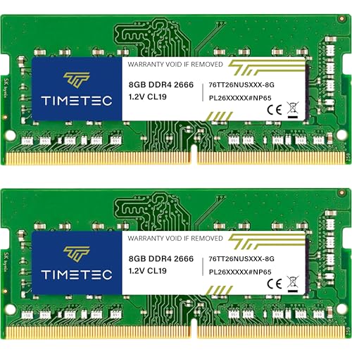 Image of Timetec Premium 16GB KIT (2x8GB) DDR4 2666MHz (PC4-2666V) PC4-21300 SODIMM Laptop RAM - 260-Pin 1.2V CL19 Non-ECC Unbuffered Memory Module for Laptop, Notebook, Mini PC, All-in-One