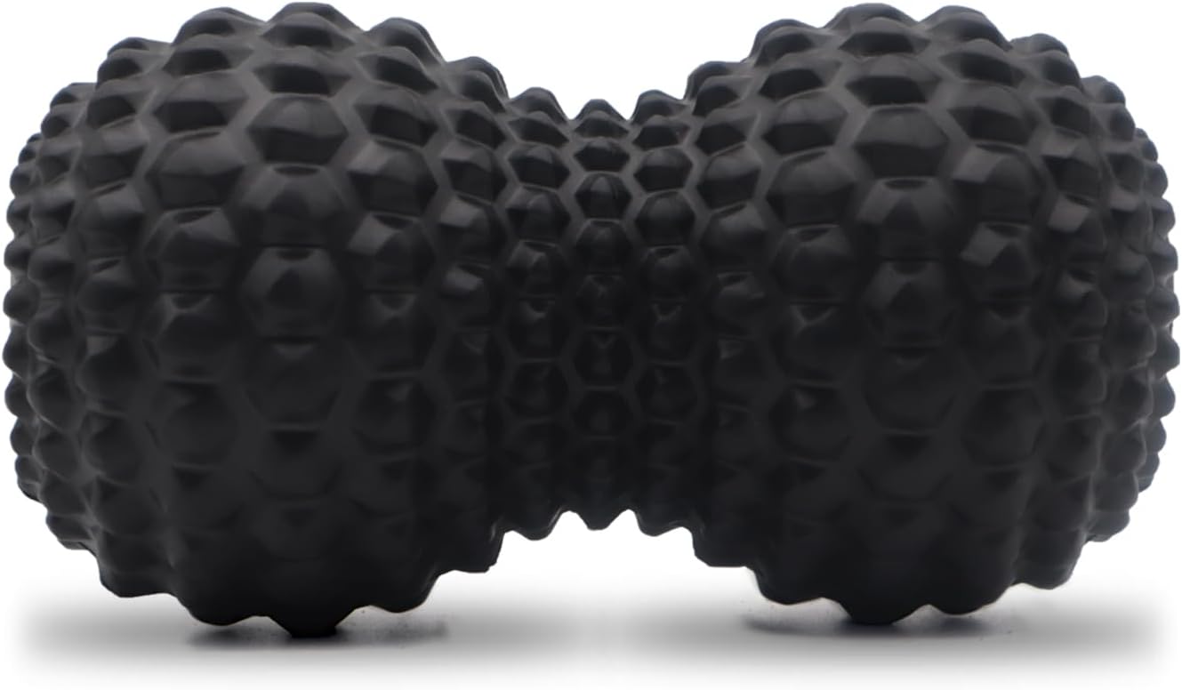 KITWILD Peanut Massage Ball, Double Lacrosse Massage Roller Ball for Deep Tissue Muscle Massage, Physical Therapy, Myofascial Release, Muscle Knots, and Yoga Therapy (Black)
