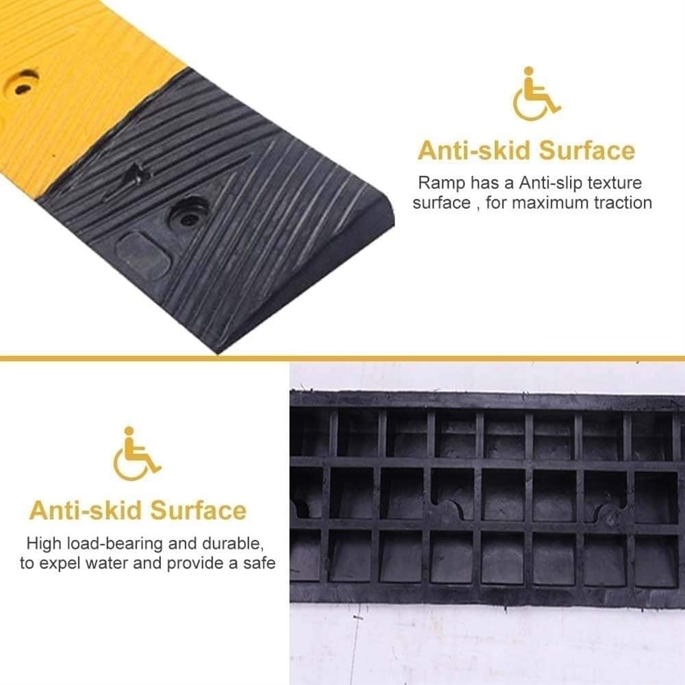 Threshold Ramp, Industry Curb Ramp, Portable Lightweight Rubber Threshold Ramp for Driveway, Loading Dock, Sidewalk, Car, Scooter (Size : 100x17.5x4.5cm) (One Color