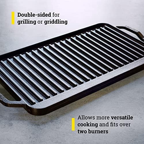 Lodge Cast Iron Chef Style Double Burner Reversible Grill/Griddle