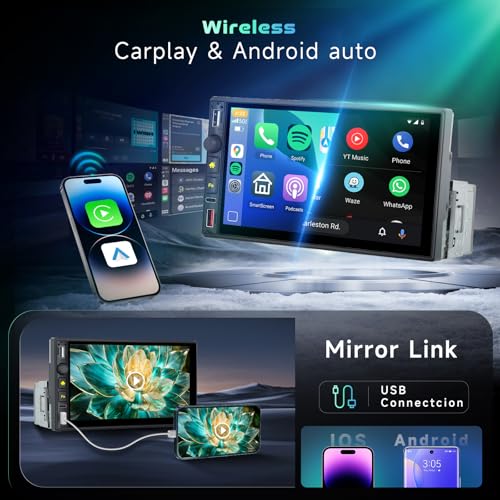 Radio para auto con pantalla táctil 7 pulgadas y cámara trasera miniatura 2