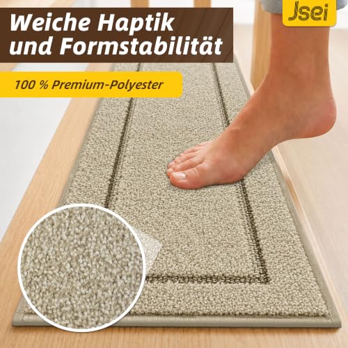 JSEI Stufenmatten rutschfest, Waschbar, 20 x 76cm, 4 Stück Beige – Ansicht 3