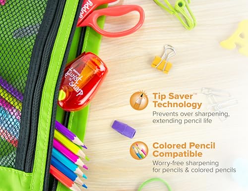 Image of Bostitch Office Twist-n-Sharp Pencil Sharpener, for Kids & Colored Pencils, Assorted Colors (PS1-RED-EC)