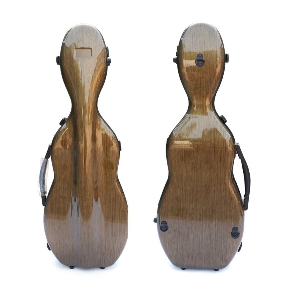 Estuche para violín 4/4 de tamaño completo compuesto de fibra de carbono Estuche duro Mango fuerte Correas traseras Acolchado suave (marrón), CASE-25